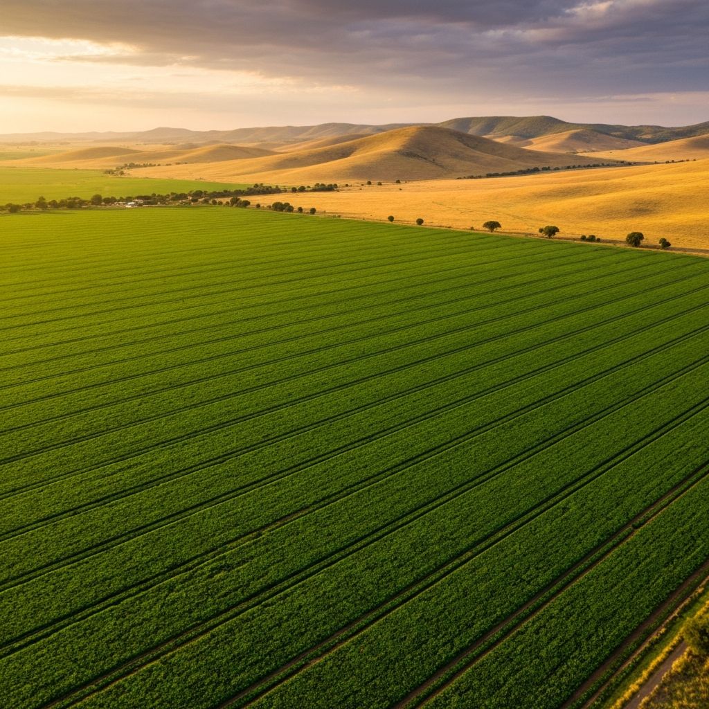 South African farmland with cattle