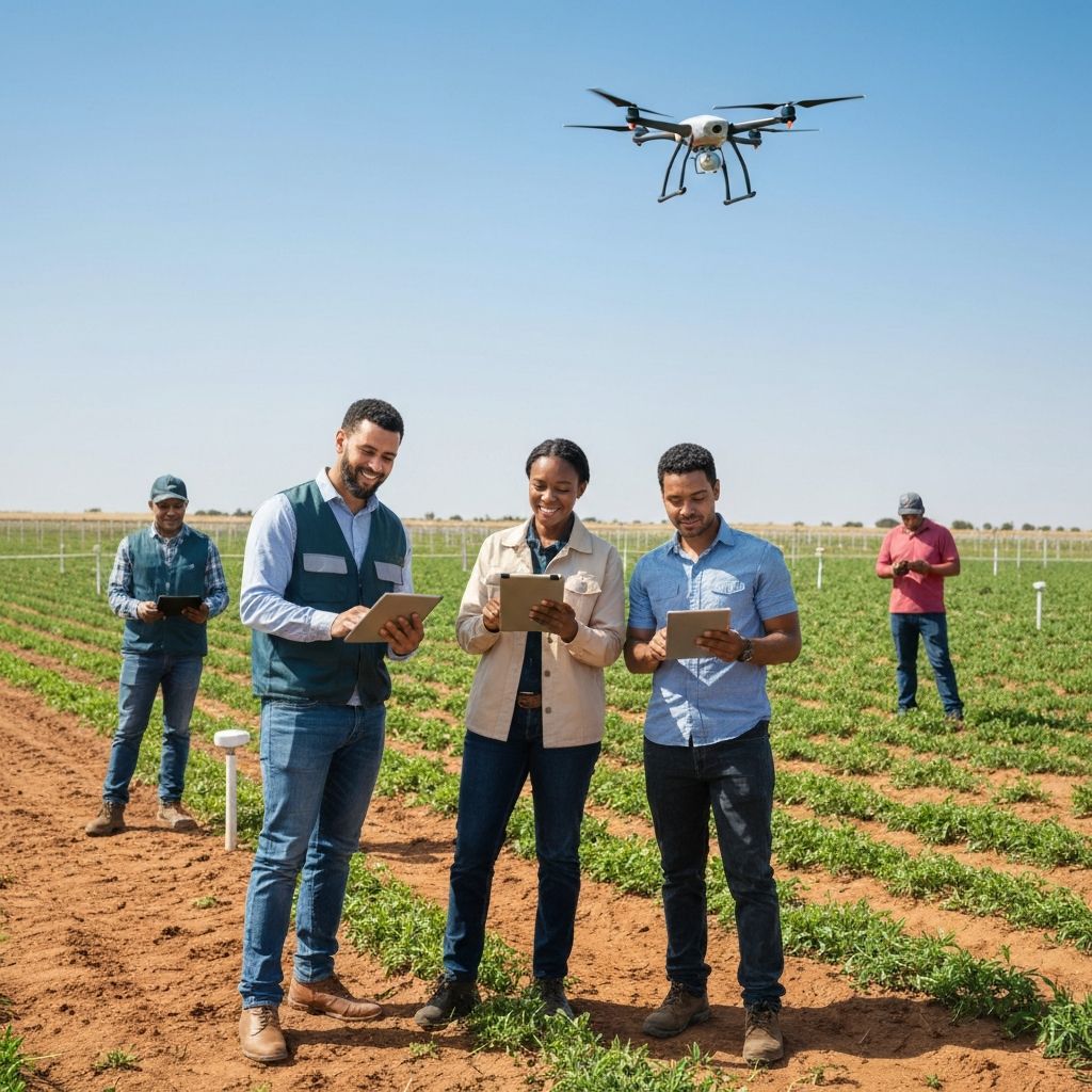 Kgolo team working in the field